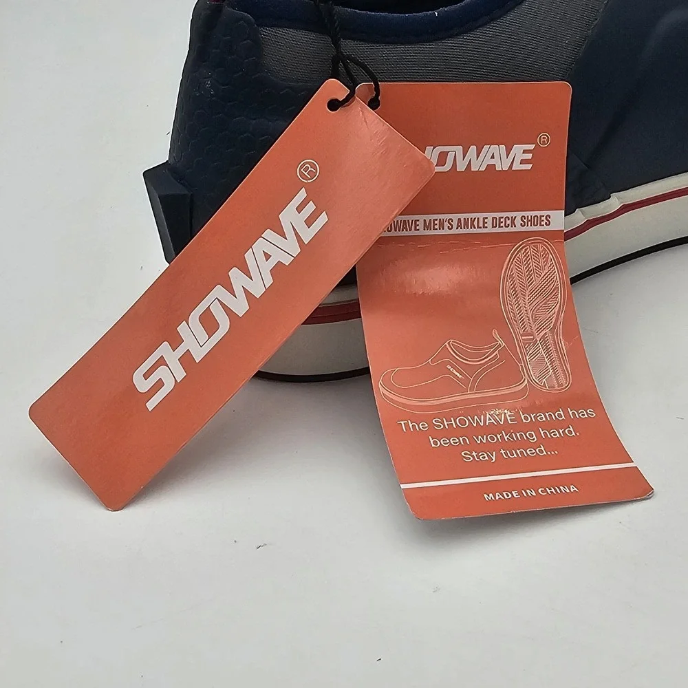 Mens Showave Slipon Deck Shoes Size 10 Blue Waterproof